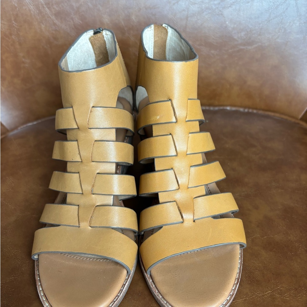 Sofft Sunny Luggage Gold Tan Gladiator Caged Leather Sandals Summer Size 7 - Picture 4 of 9